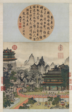 孫祜與丁觀鵬合仿趙千里九成宮圖