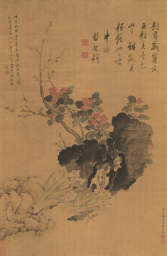 樊圻歲寒三友圖軸