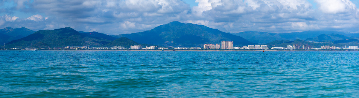 三亚海岸线全景风光