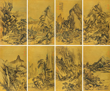 方士庶金箋山水冊