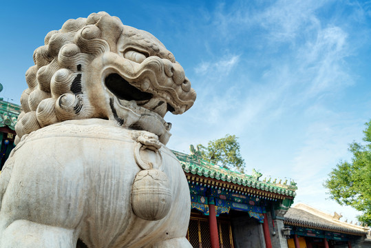 北京传统建筑和石狮
