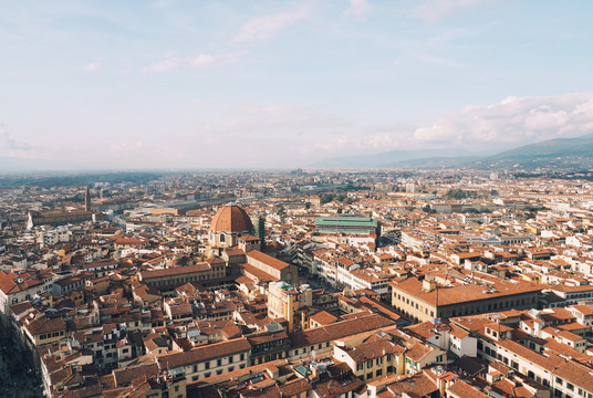 欧洲意大利城市俯瞰建筑群风景