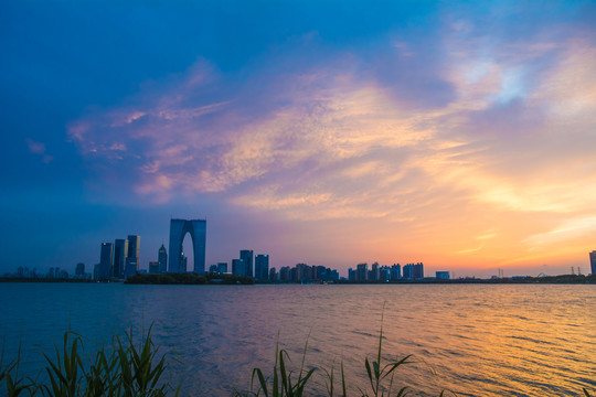 苏州金鸡湖夜景