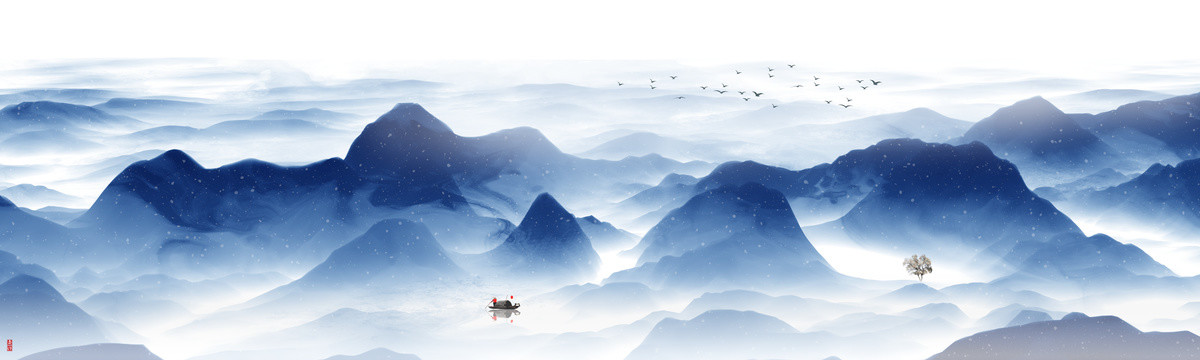 抽象山水背景墻