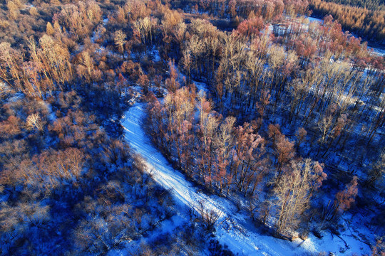 大兴安岭林海雪原冰河雾凇