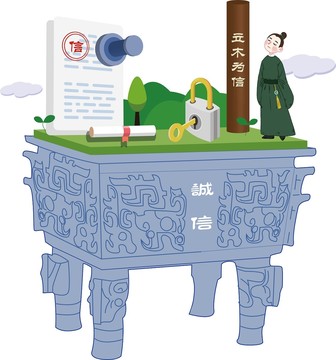 誠信社會主義核心價值觀矢量