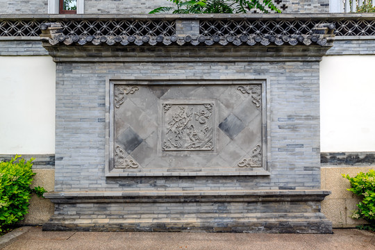 中式砖雕影壁墙