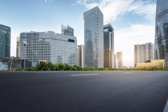 沥青地面和建筑景观