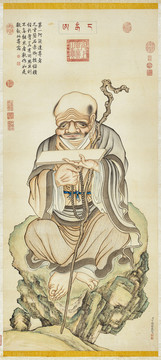 丁觀鵬十六羅漢像第一阿迎阿機(jī)達(dá)尊者像