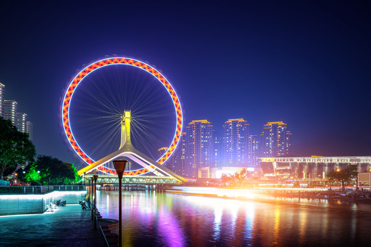 天津海河夜景