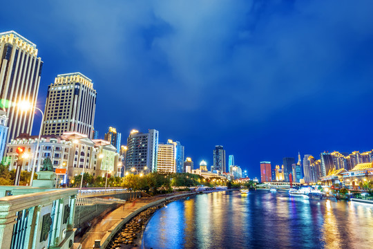 天津海河夜景