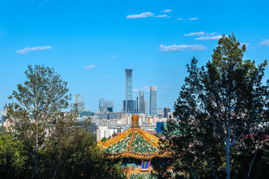 景山之巅远眺北京CBD