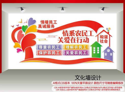 關(guān)愛農(nóng)民工文化墻