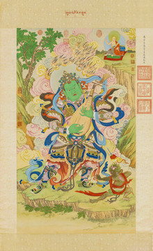 姚文瀚東方持國天王像畫軸