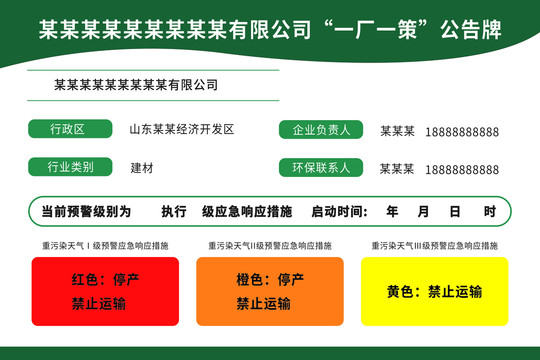 重污染天气应急措施牌