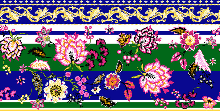 民族風(fēng)花朵條紋
