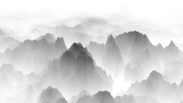 中國(guó)風(fēng)水墨畫(huà)山脈裝飾畫(huà)