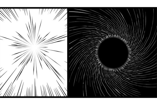 宇宙黑洞放射状线条漫画特效