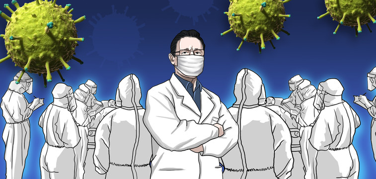 手繪抗疫英雄