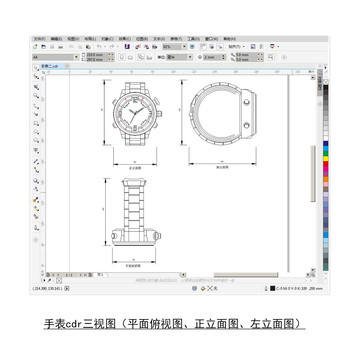 手表cdr平面图立面图