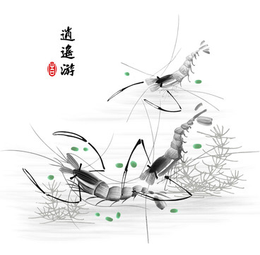 手繪蝦