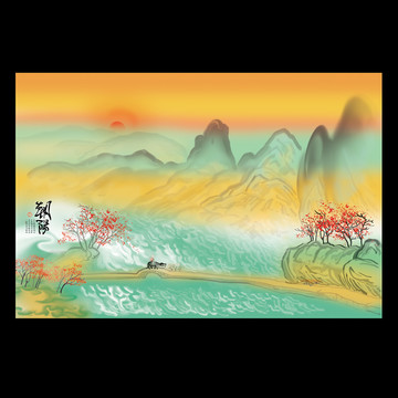 山水壁畫