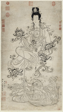 徐燦瓶蓮大士圖
