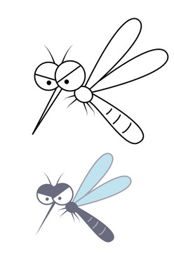 蚊子卡通简笔画