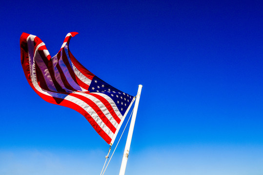 美利坚合众国飘扬的旗子