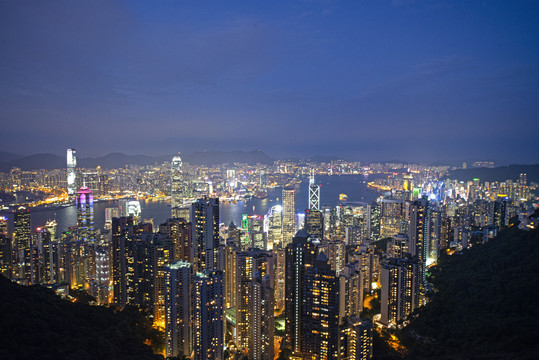 香港维多利亚湾夜景