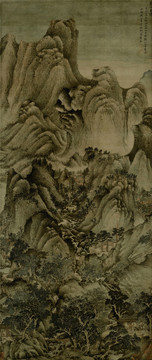 王蒙夏山高隱圖軸