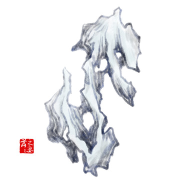 落落之姿奇石觀賞中國畫