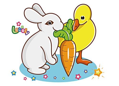 小兔子吃萝卜