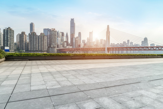 地砖地面和建筑景观