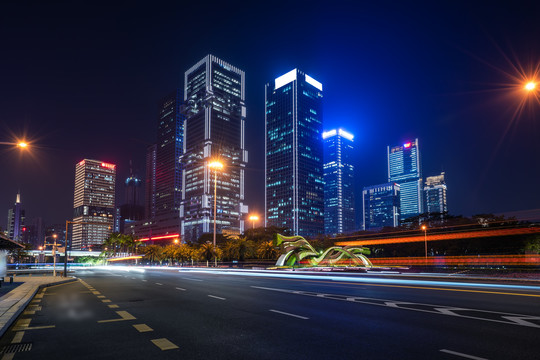 深圳车流光影夜景