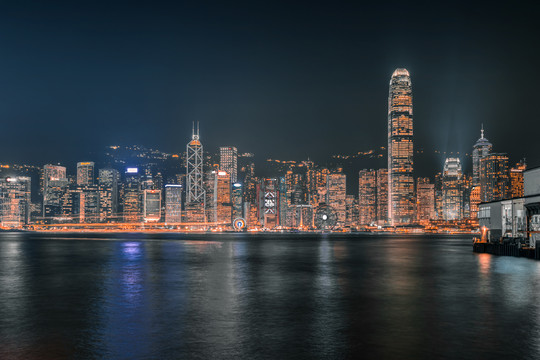 中国香港维多利亚港夜景