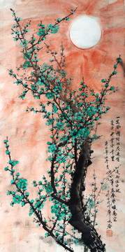 國畫綠梅