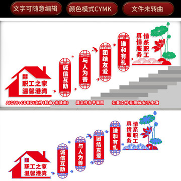 職工之家樓梯文化墻