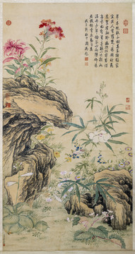 金廷標秋華高宗御題圖