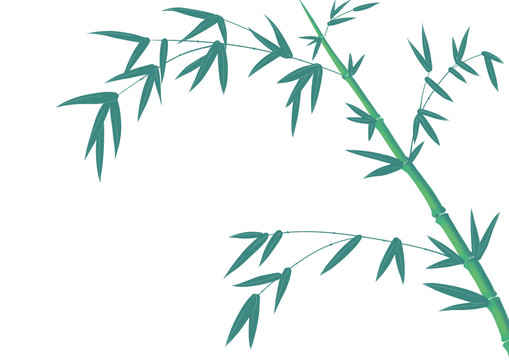 中国风倾斜的绿色竹子