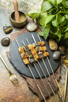 烧烤菜品烤鱼肉串