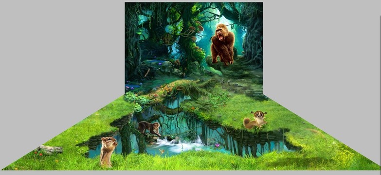 原创手绘森林动物乐园高清3D画