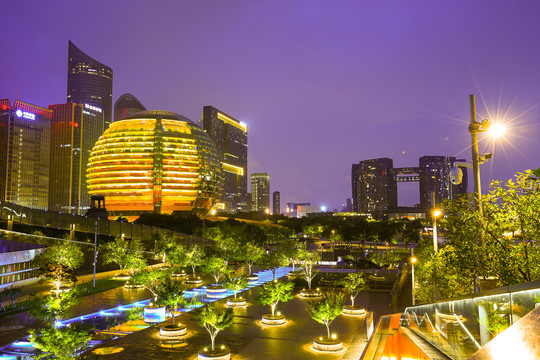 杭州钱江新城夜景