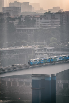 重庆城市轻轨风光