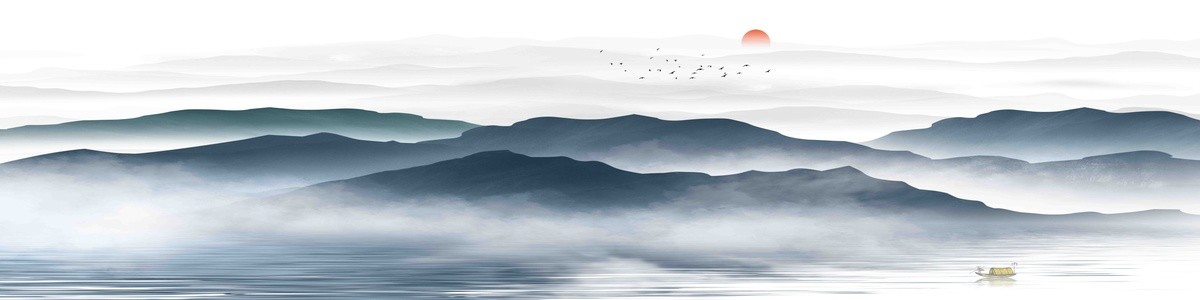 新中式大幅山水山水畫