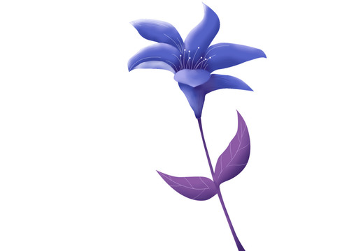 清新質(zhì)感藍(lán)紫色漸變花卉