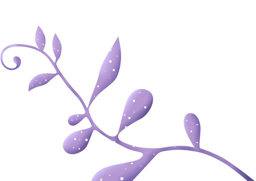 清新质感紫色渐变藤曼斑点植物