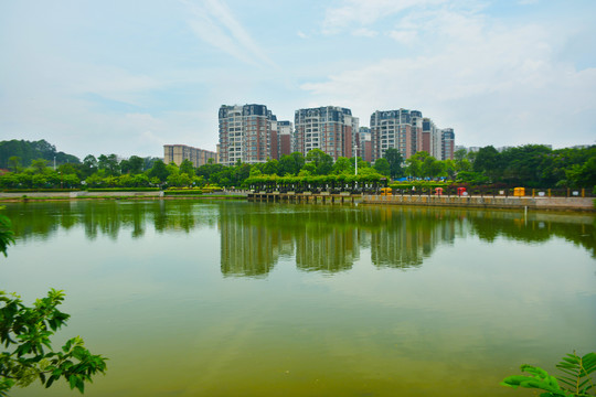 孝德湖公园湖景