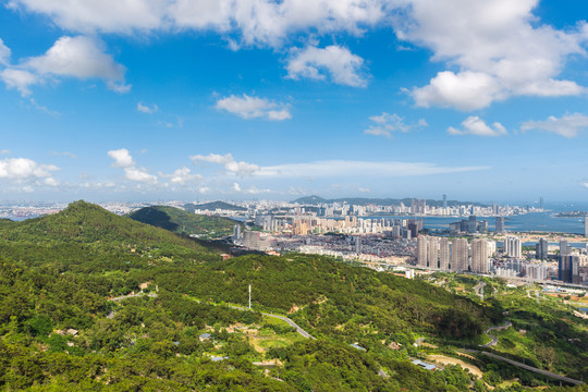 福建厦门海沧新区城市风光航拍