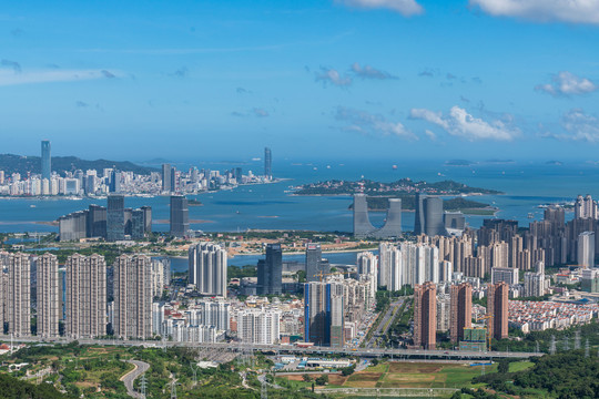 福建厦门海沧新区城市风光航拍